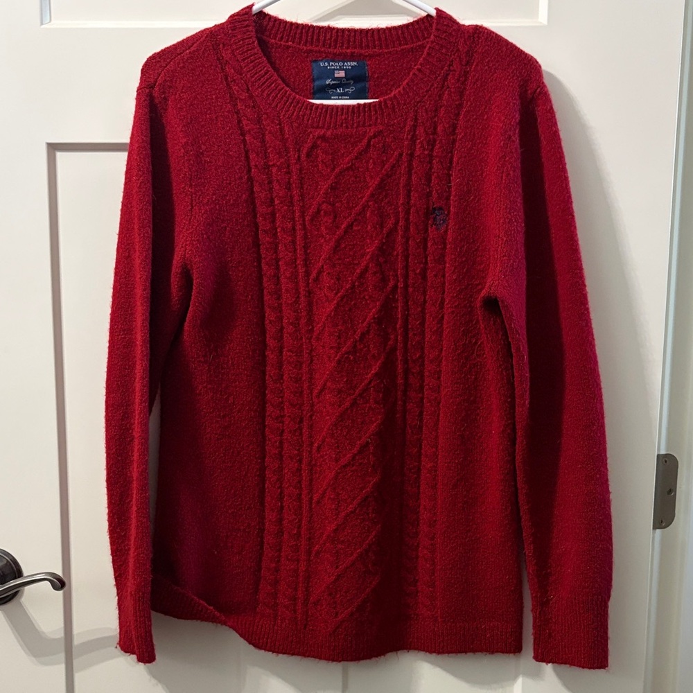 U.S. Polo Assn. Crimson Cable Knit Pullover